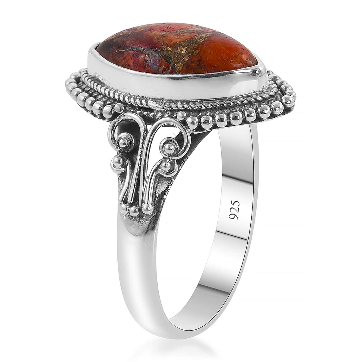BALI LEGACY Mojave Orange Turquoise Ring in Sterling Silver (Size 10.0) 3.50 ctw image number 3
