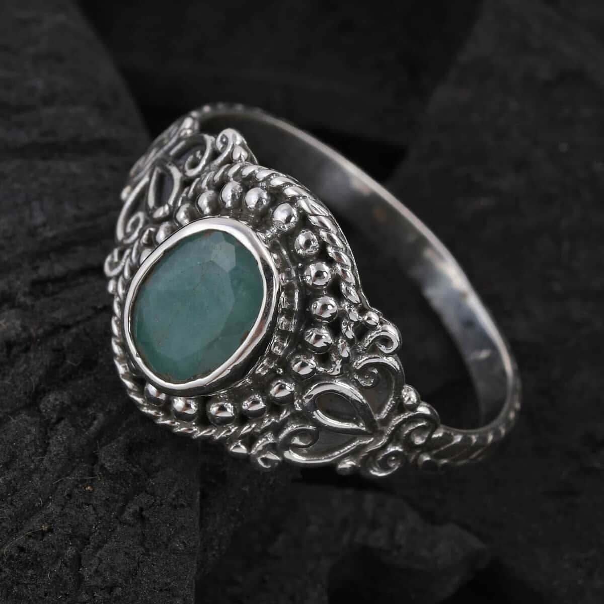 BALI LEGACY Socoto Emerald Ring in Sterling Silver (Size 10.0) 1.75 ctw image number 1