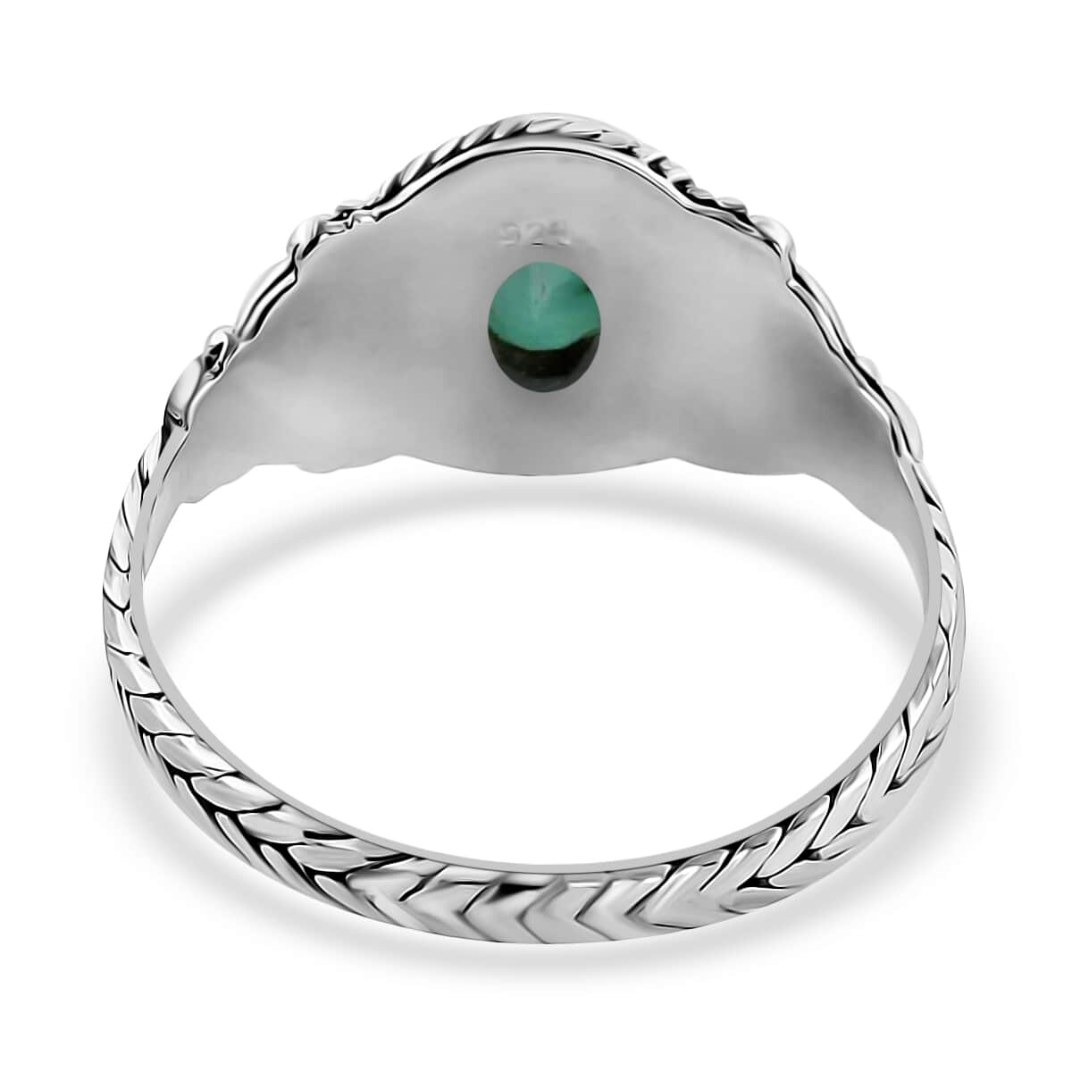 Bali Legacy Socoto Emerald Ring, Emerald Solitaire Ring, Sterling Silver Ring, Birthday Gift For Her, Engagement Ring 1.15 ctw (Size 8) image number 4