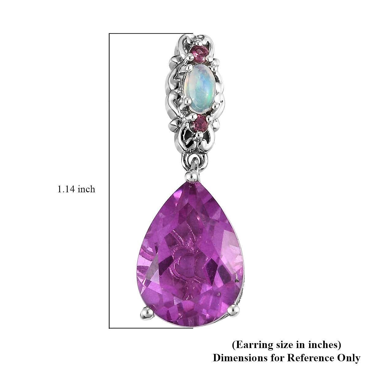 Patroke Quartz (Triplet) and Multi Gemstone 11.25 ctw Drop Earrings in Platinum Over Sterling Silver
