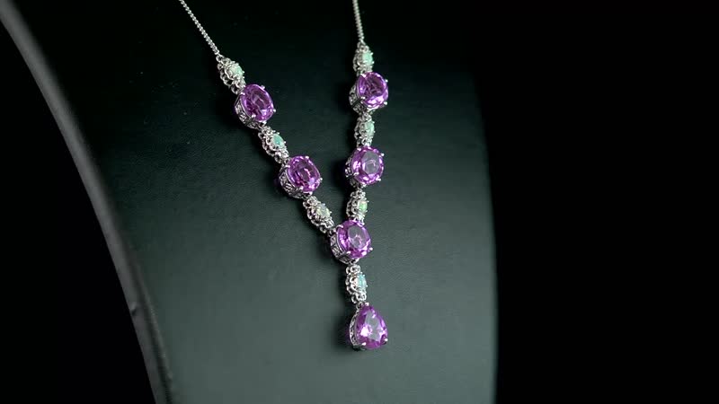 Patroke Quartz (Triplet), Ethiopian Welo Opal and White Zircon Station Necklace 18-20 Inches in Platinum Over Sterling Silver 33.25 ctw