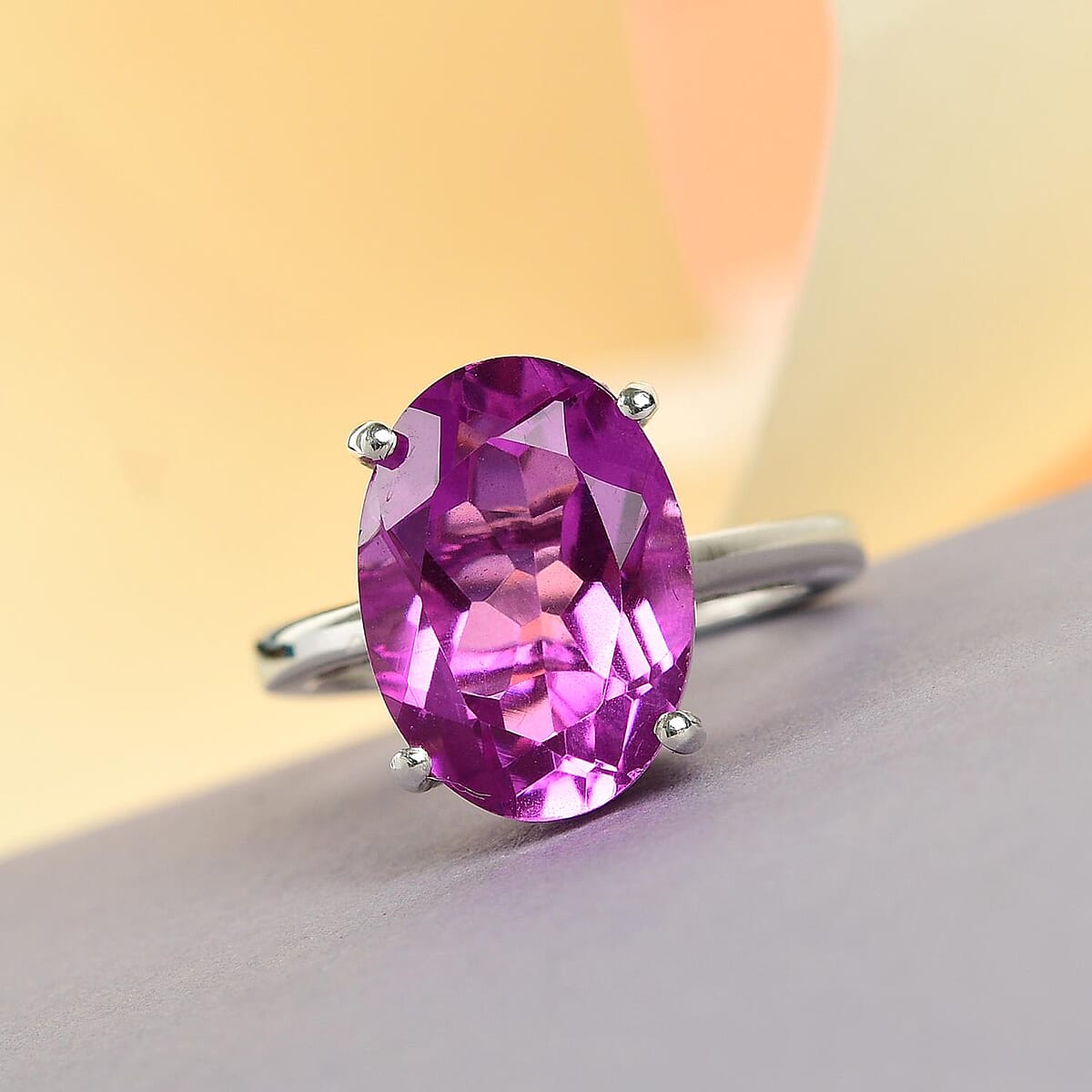 Patroke Quartz Solitaire Ring in Platinum Over Sterling Silver 6.15 ctw image number 1