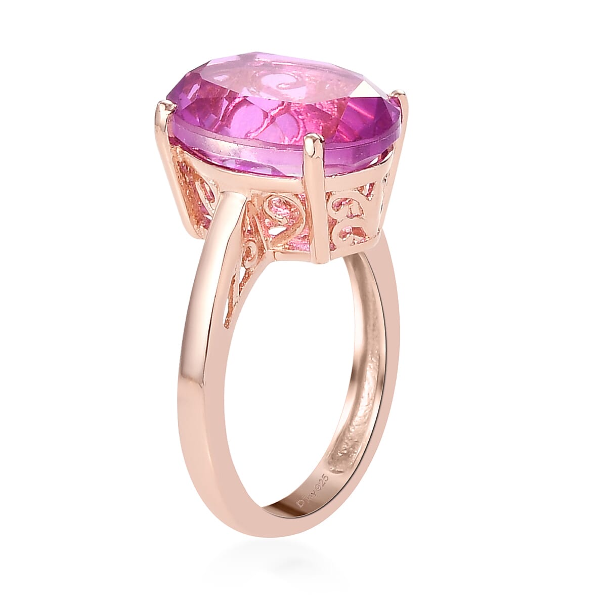 Patroke Quartz Solitaire Ring in Vermeil Rose Gold Over Sterling Silver (Size 7.0) 6.15 ctw image number 3