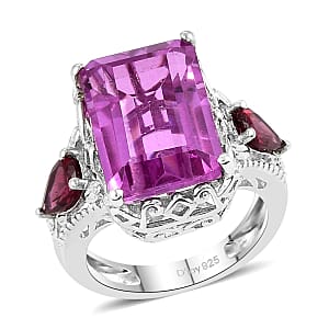 Patroke Quartz (Triplet) and Orissa Rhodolite Garnet Ring in Platinum Over Sterling Silver (Size 7.0) 9.40 ctw