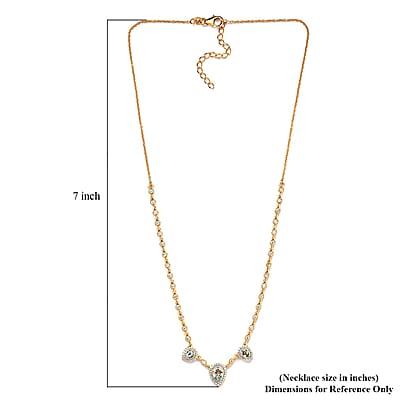 Mangoro Aquamarine and Natural White Zircon Tear Drop Necklace 18 Inches in Vermeil YG Over Sterling Silver 3.65 ctw