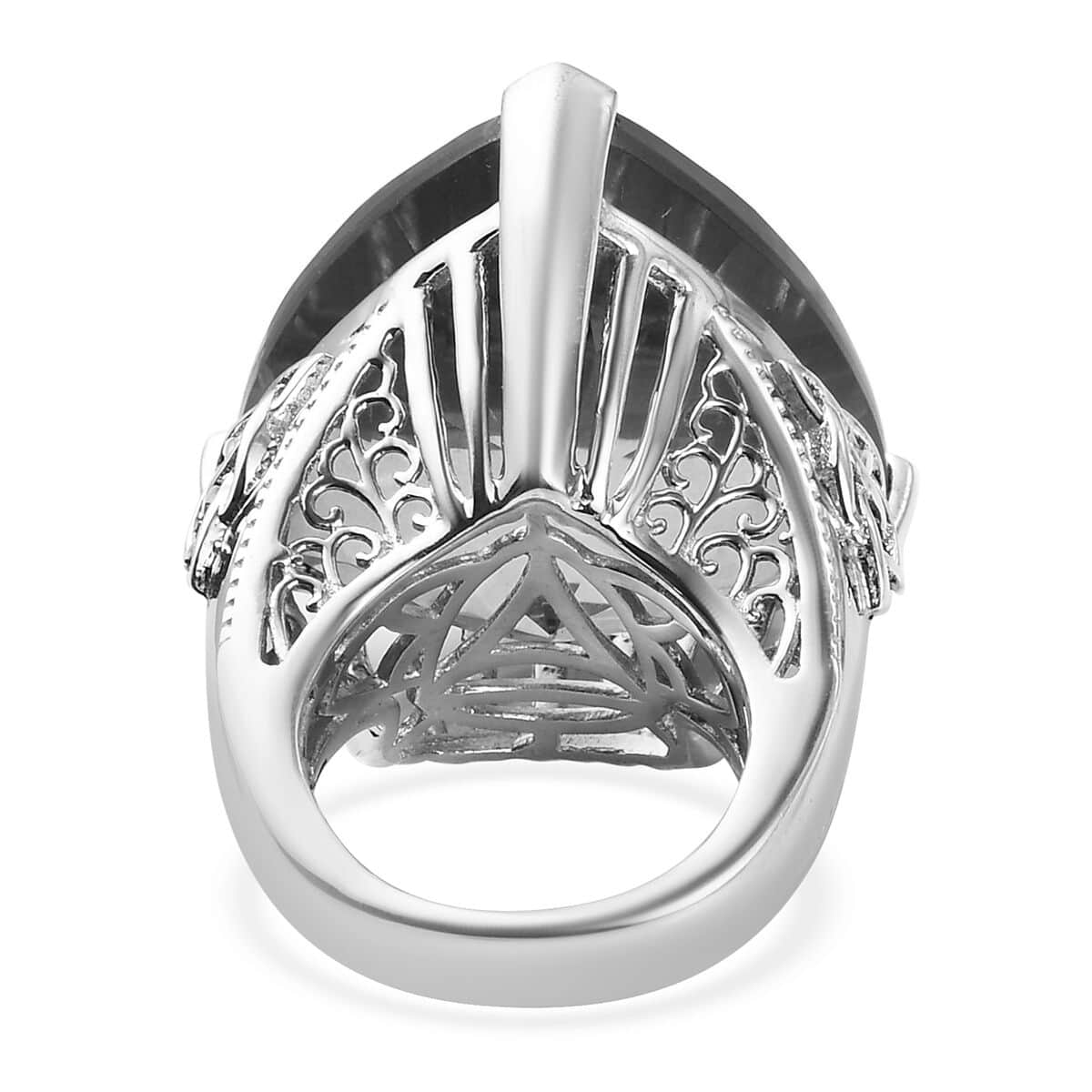 Patroke Quartz Solitaire Ring in Platinum Over Sterling Silver (Size 10.0) (14 g) 51.50 ctw image number 4