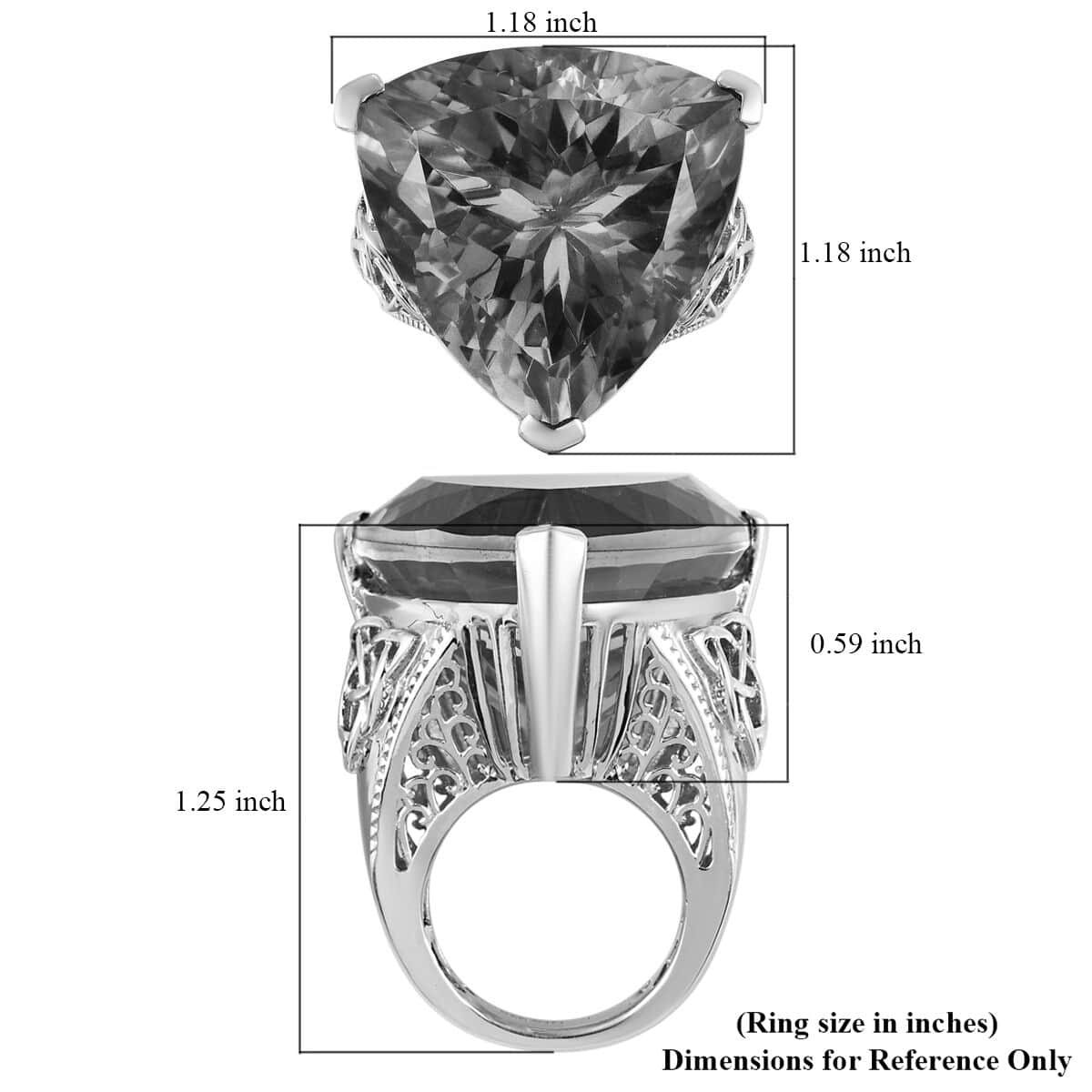 Patroke Quartz Solitaire Ring in Platinum Over Sterling Silver (Size 10.0) (14 g) 51.50 ctw image number 5