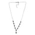 AAA Bohemian Moldavite and White Zircon Necklace 18 Inches in Platinum Over Sterling Silver 4.40 ctw image number 3