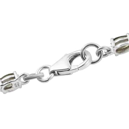 AAA Bohemian Moldavite Tennis Bracelet in Platinum Over Sterling Silver (7.25 In) 4.25 ctw image number 3