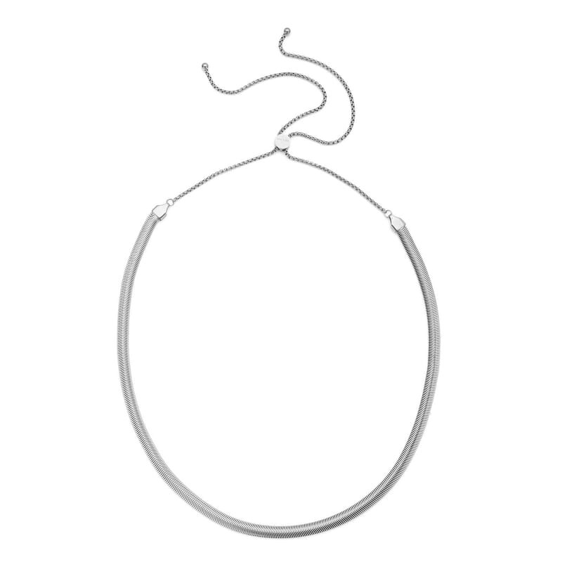 Adjustable Bolo Snake Necklace in Stainless Steel 17 Grams, Tarnish-Free, Waterproof, Sweat Proof Jewelry