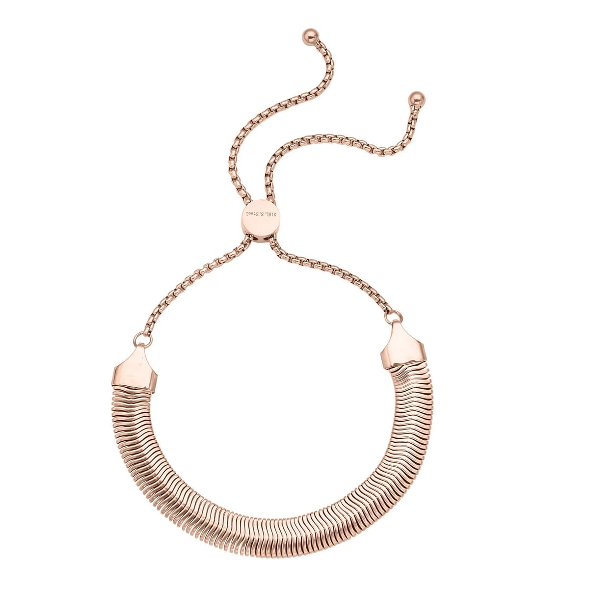 Snake Bolo Bracelet in ION Plated RG Stainless Steel | Tarnish-Free, Waterproof, Sweat Proof Jewelry image number 0