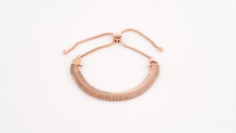 Snake Bolo Bracelet in ION Plated Rose Gold Stainless Steel
