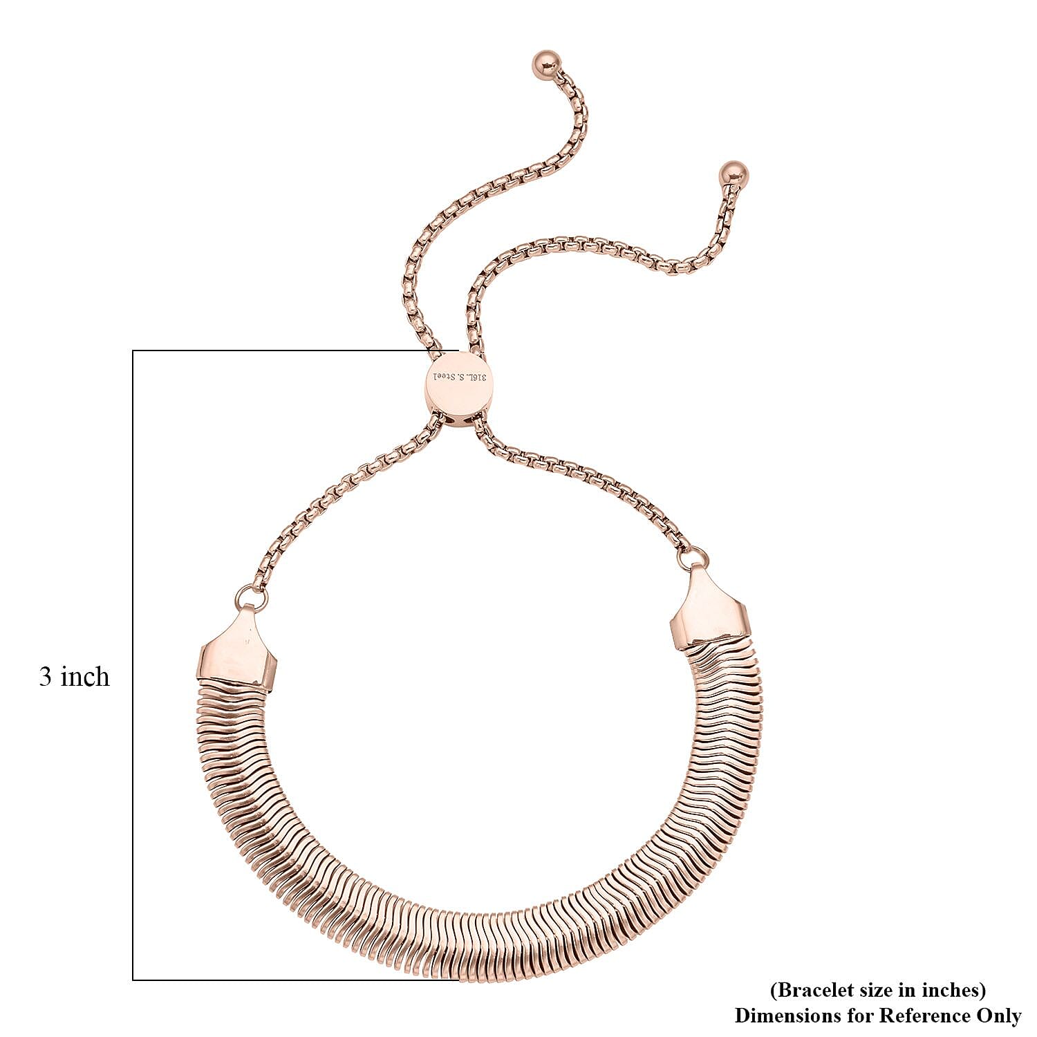 Snake Bolo Bracelet in ION Plated RG Stainless Steel | Tarnish-Free, Waterproof, Sweat Proof Jewelry