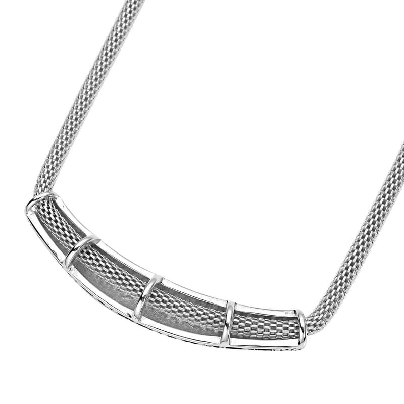 Multi Color Austrian Crystal Mesh Chain Necklace (20 Inches) in Black Oxidized & Stainless Steel , Tarnish-Free, Waterproof, Sweat Proof Jewelry