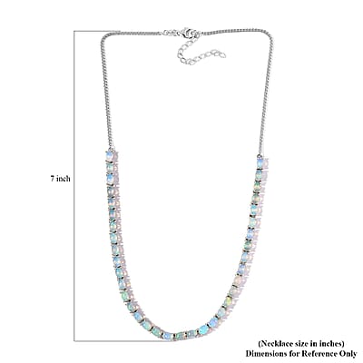 Premium Ethiopian Welo Opal Necklace 18 Inches in Platinum Over Sterling Silver 10.10 ctw