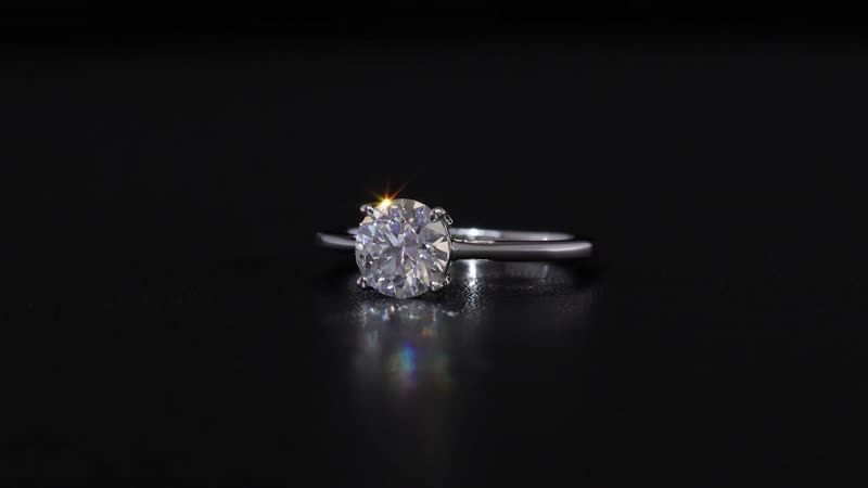 Moissanite VS-EF Solitaire Ring in Platinum Over Sterling Silver 1.00 ctw