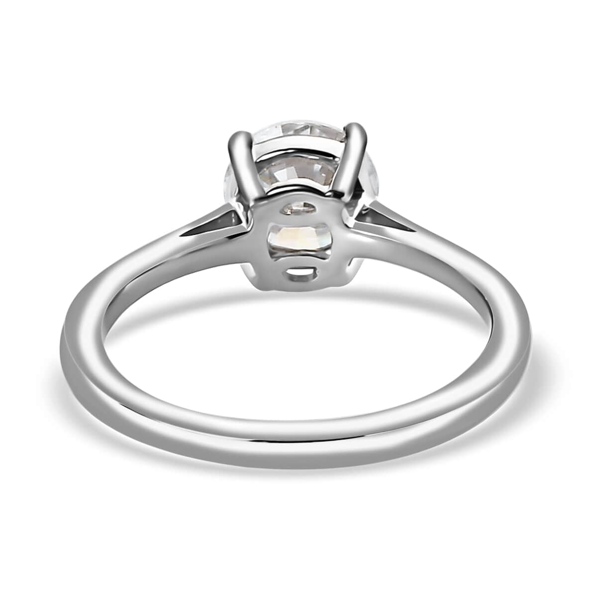 Moissanite VS-EF Solitaire Ring in Platinum Over Sterling Silver 1.00 ctw image number 5