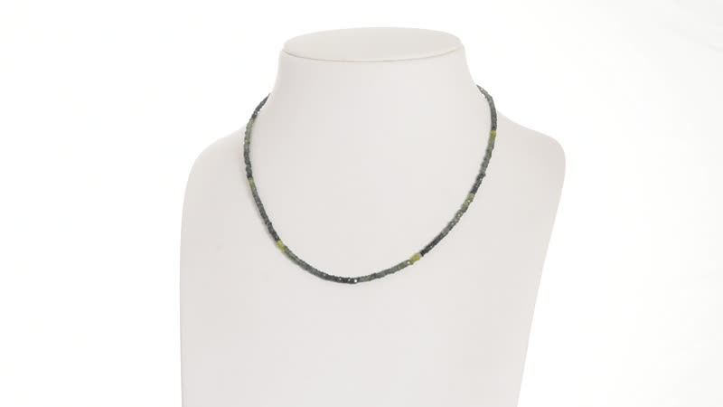 Parti Sapphire Beaded Necklace 18 Inches in Sterling Silver 45.00 ctw