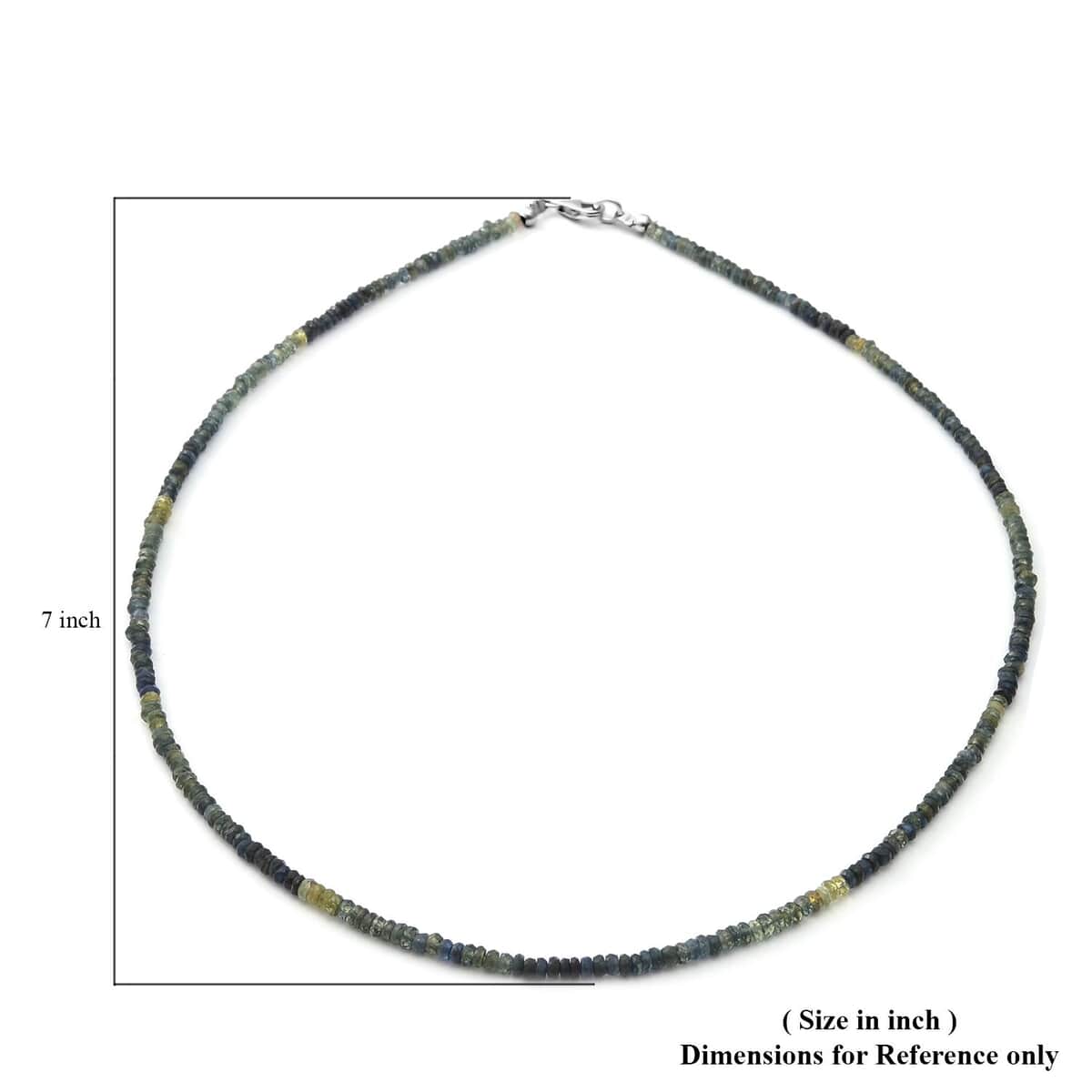 Parti Sapphire Beaded Necklace 18 Inches in Sterling Silver 45.00 ctw image number 4