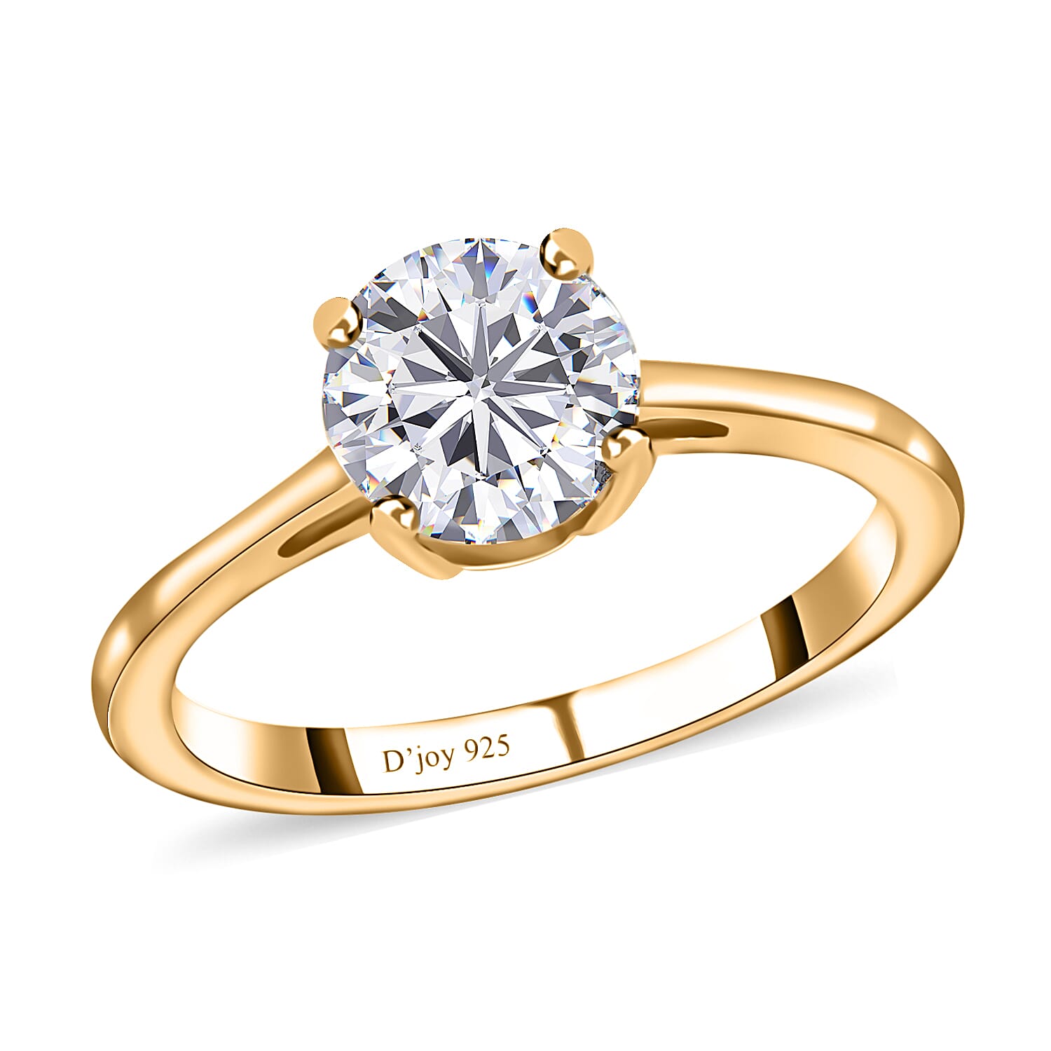Moissanite VS-EF Solitaire Ring in Platinum Over Sterling Silver 1.00 ctw