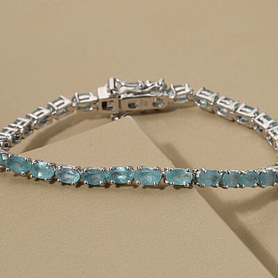 Premium Grandidierite Tennis Bracelet in Platinum Over Sterling Silver (6.50 In) 6.75 ctw
