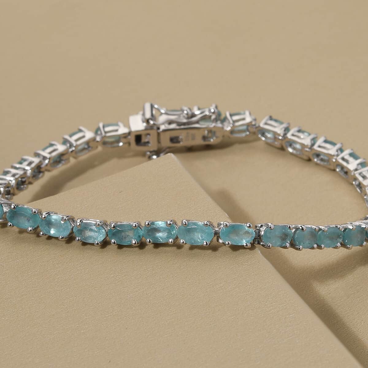 One Time Only Premium Grandidierite Tennis Bracelet in Platinum Over Sterling Silver (8.00 In) 8.50 Grams 10.50 ctw image number 1