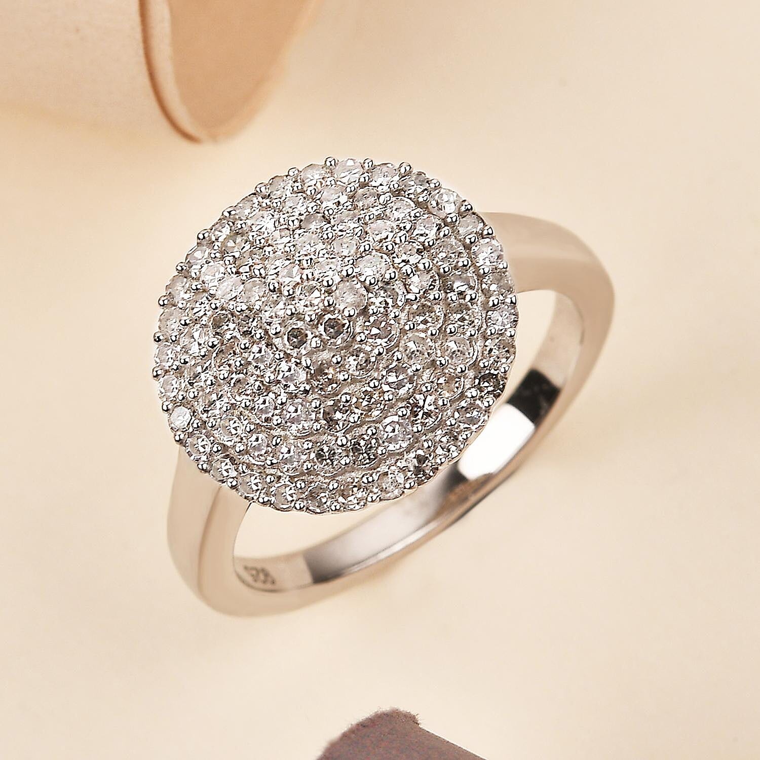 White Diamond 1.00 ctw Ring in Platinum Over Sterling Silver (Size 11.5)