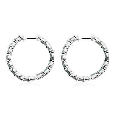 Premium Grandidierite Inside Out Hoop Earrings in Platinum Over Sterling Silver 5.60 ctw