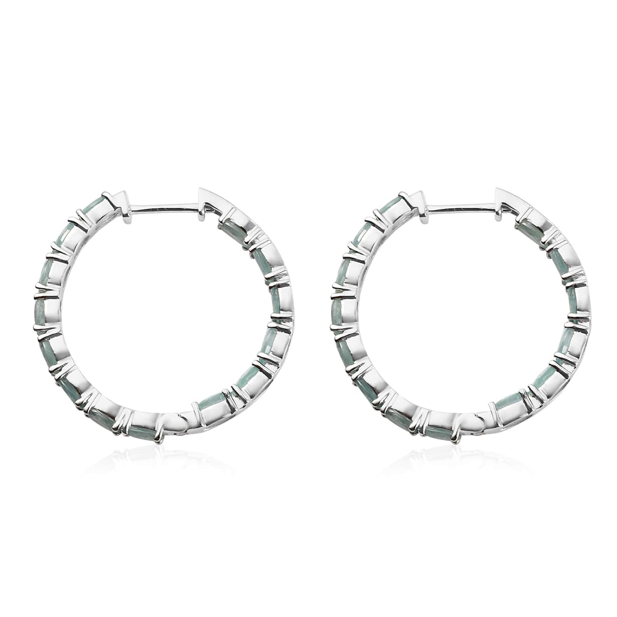 Premium Grandidierite Inside Out Hoop Earrings in Platinum Over Sterling Silver 5.60 ctw image number 3