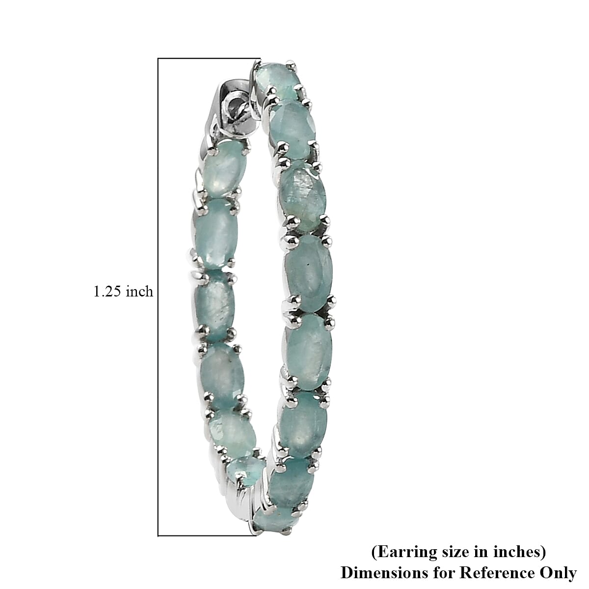 Premium Grandidierite Inside Out Hoop Earrings in Platinum Over Sterling Silver 5.60 ctw