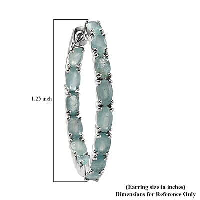 Premium Grandidierite Inside Out Hoop Earrings in Platinum Over Sterling Silver 5.60 ctw