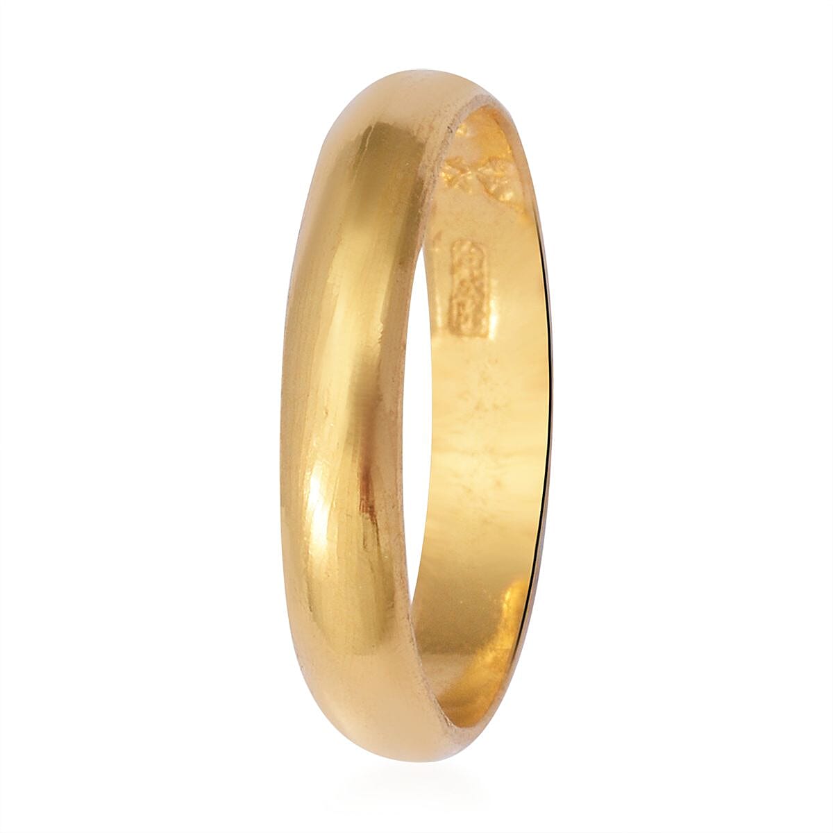 24K Yellow Gold Band Ring (Size 7.75) 3.80 Grams image number 2