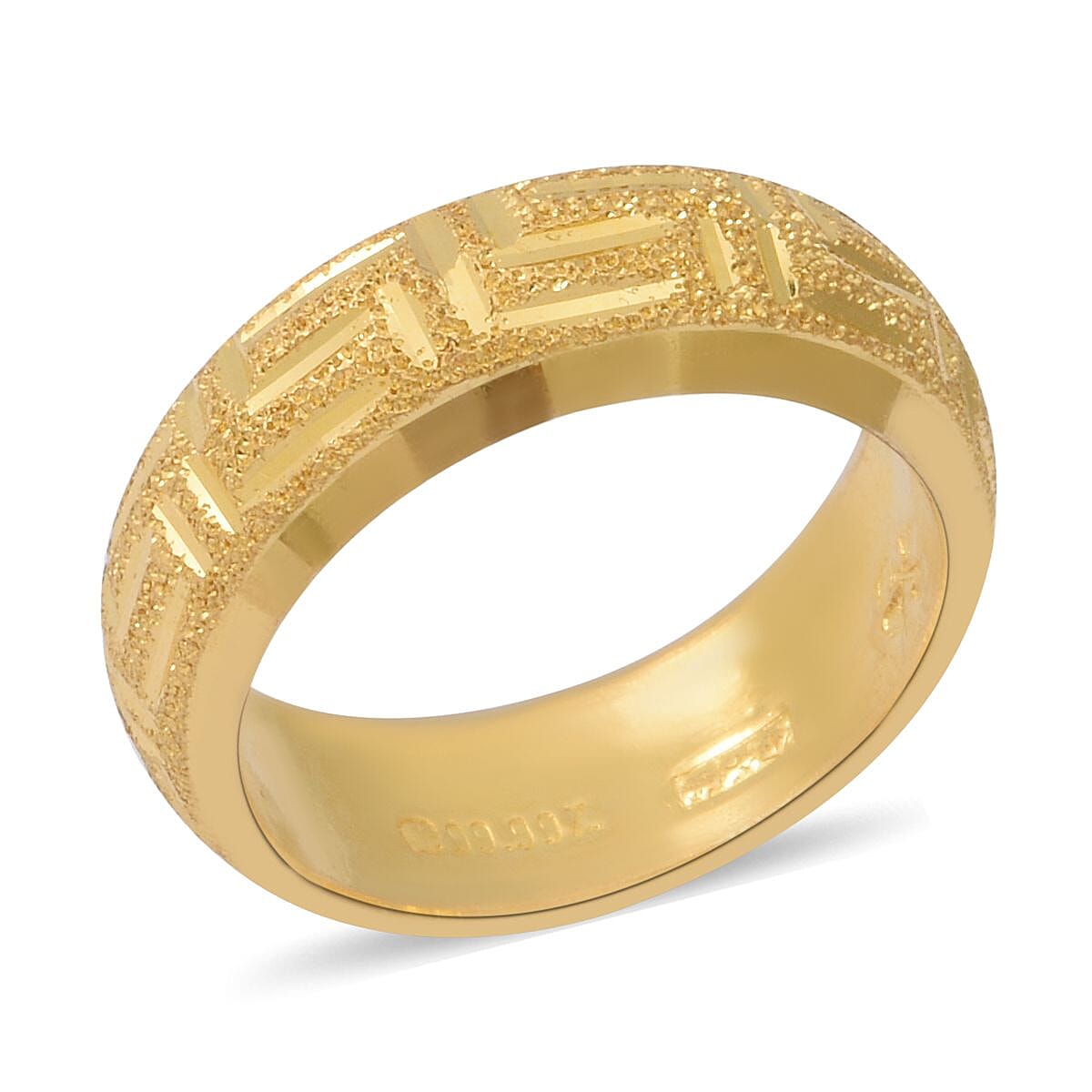 24K Yellow Gold Band Ring (Size 5.5) 3.80 Grams image number 2