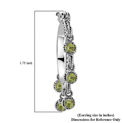 Ankur Treasure Chest Peridot Chandelier Hoop Earrings in Stainless Steel 2.40 ctw