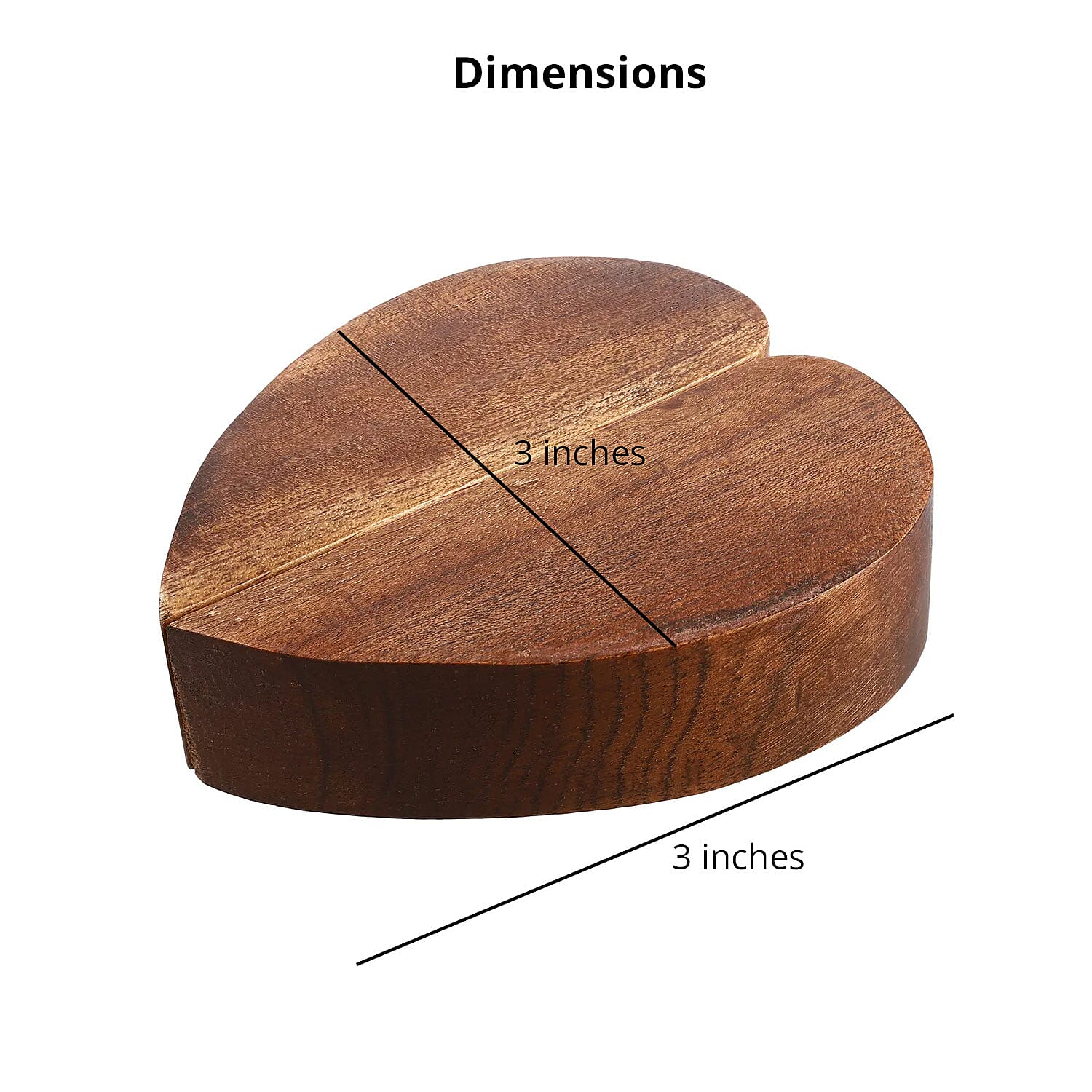 Portable Wooden Heart Shaped Secret Ring Box with Goldtone Ring (Size 9.0)