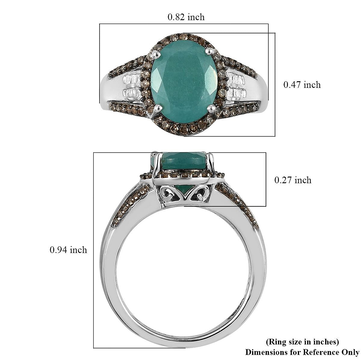 Premium Grandidierite, Natural Champagne and White Diamond Ring in Platinum Over Sterling Silver (Size 6.0) 3.10 ctw image number 5