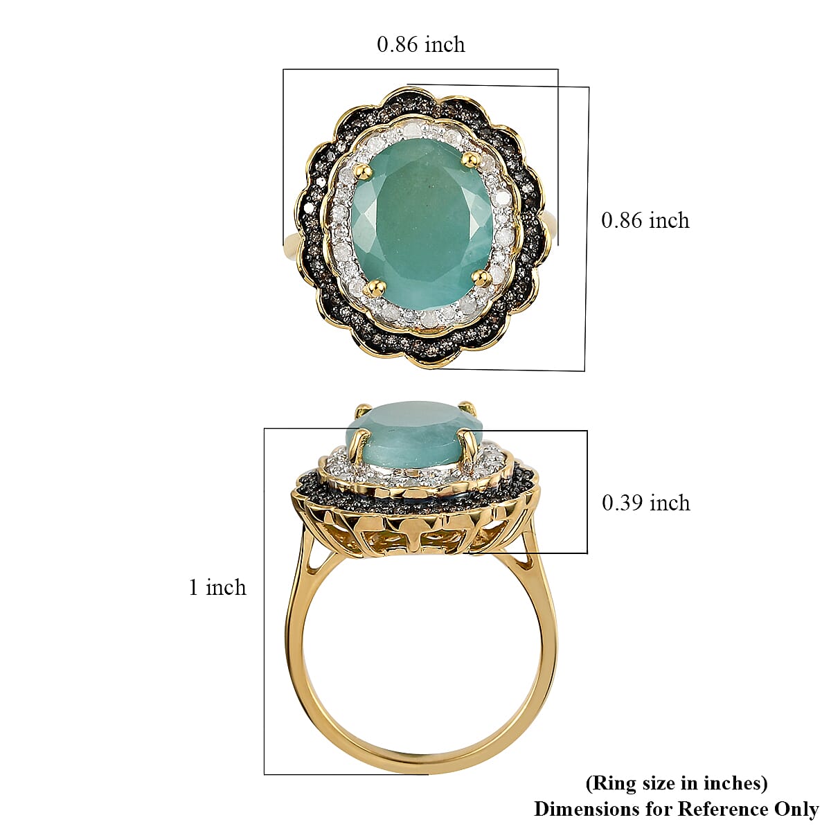 Premium Grandidierite, Natural Champagne and White Diamond Double Halo Ring in Rhodium & Vermeil YG Over Sterling Silver 5.50 ctw image number 5