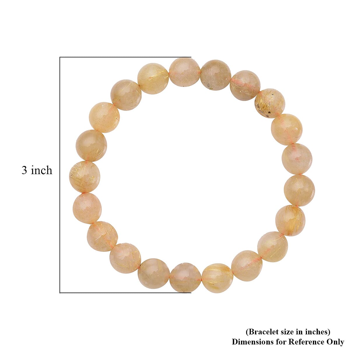 Golden Rutilated Quartz Beaded Stretch Bracelet 128.00 ctw image number 2