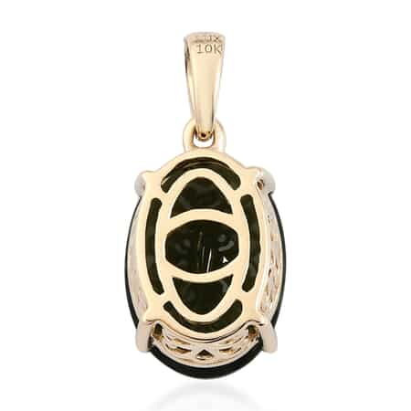10k Yellow Gold World in Your Hands Pendant 1 Ctw