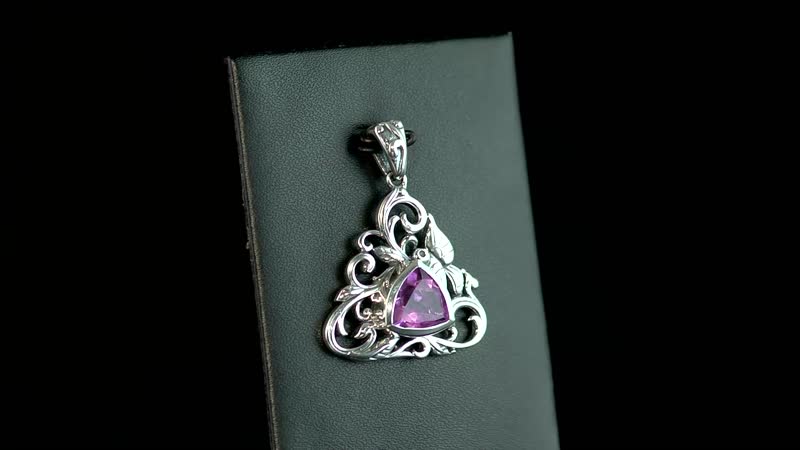 Artisan Crafted Patroke Quartz (Triplet) Fancy Pendant in Sterling Silver 4.65 ctw