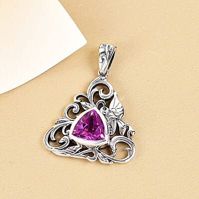 Artisan Crafted Patroke Quartz (Triplet) Fancy Pendant in Sterling Silver 4.65 ctw