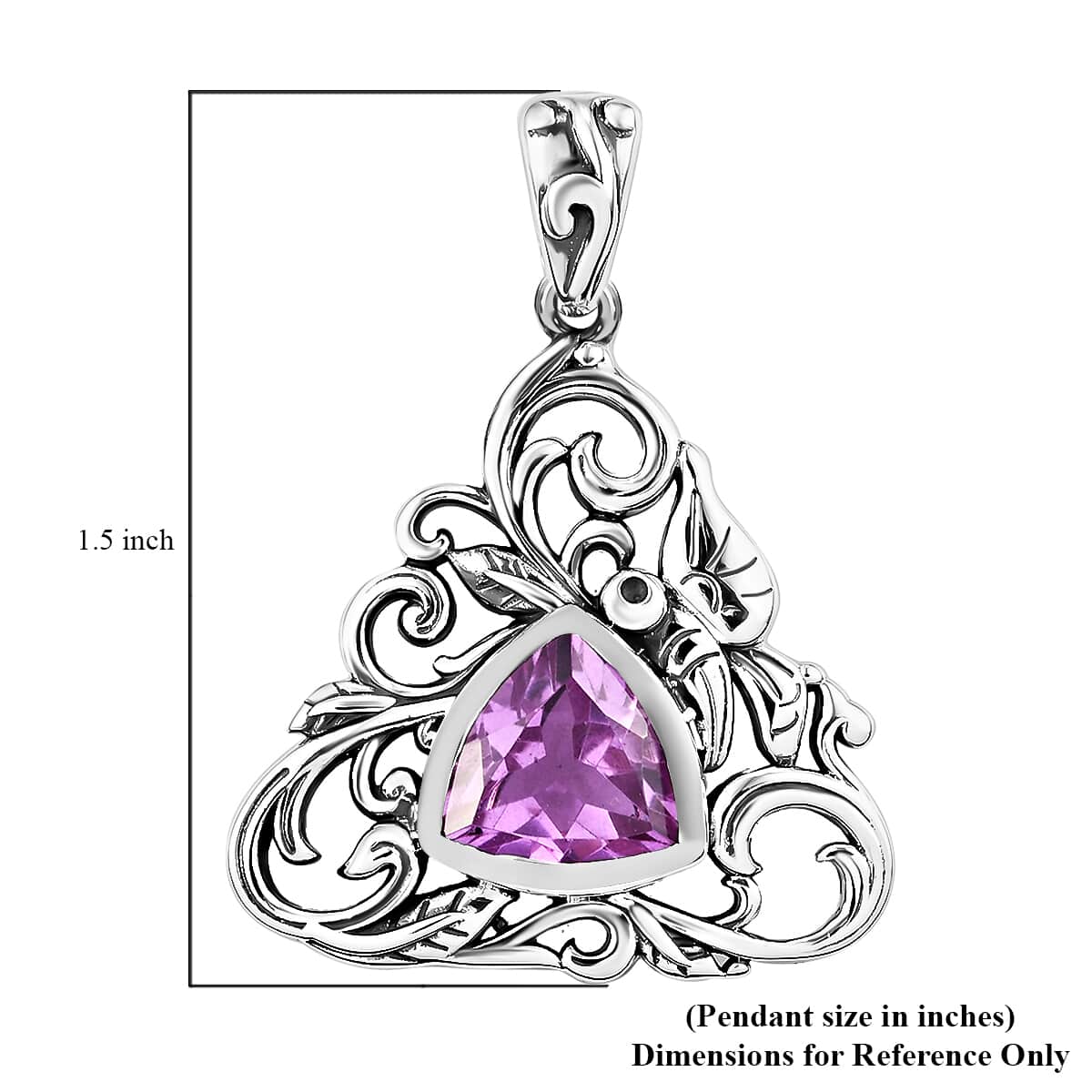 Artisan Crafted Patroke Quartz (Triplet) Fancy Pendant in Sterling Silver 4.65 ctw image number 5