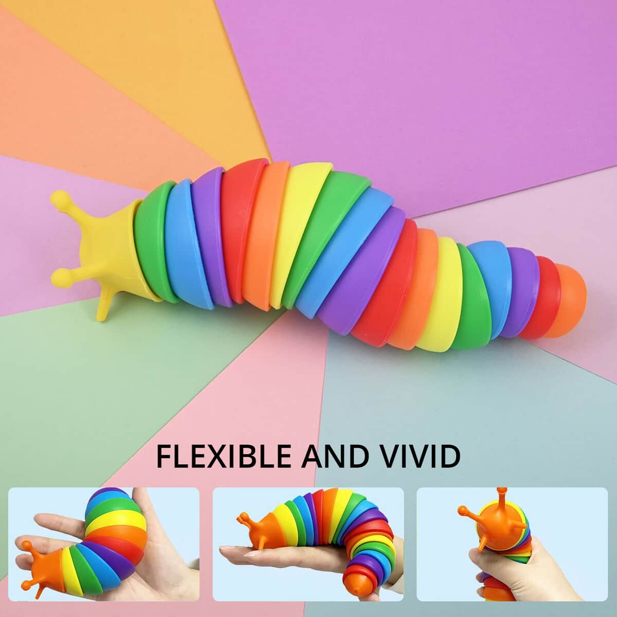 FIDGETY Multicolor Flexible 3D Slug image number 1
