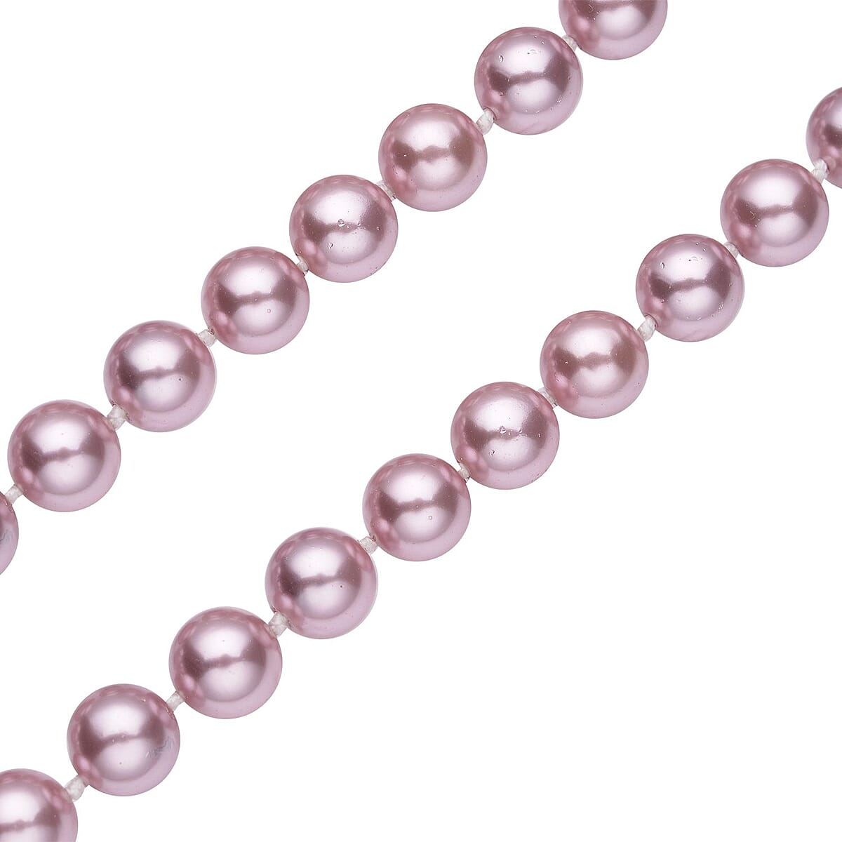 Purple Shell Pearl Beaded Necklace 18-20 Inches in Silvertone image number 2