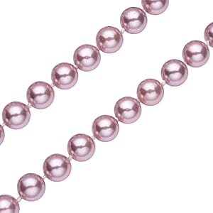 Purple Shell Pearl Beaded Necklace 18-20 Inches in Silvertone