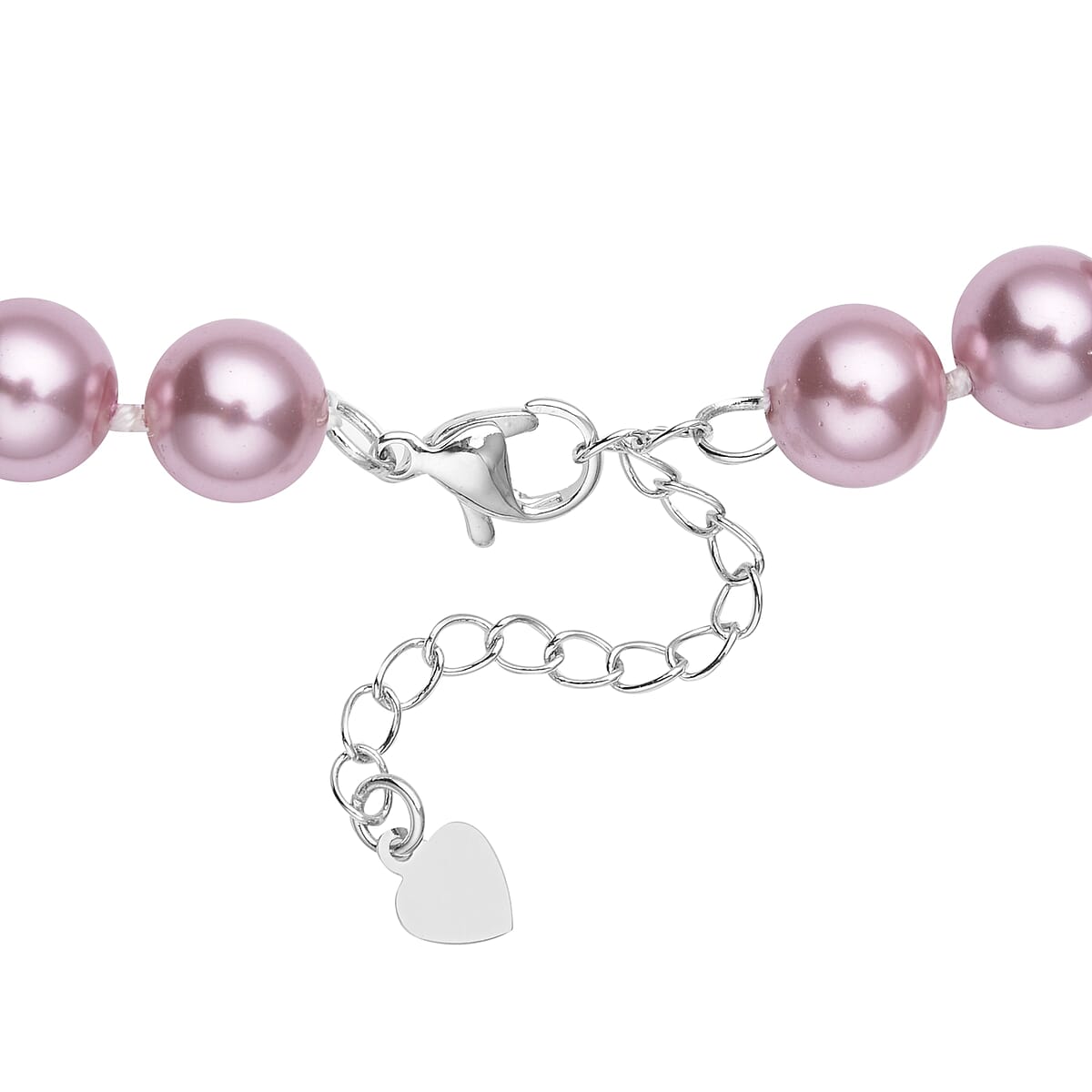 Purple Shell Pearl Beaded Necklace 18-20 Inches in Silvertone image number 3