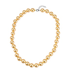 Golden Shell Pearl Necklace 18-20 Inches in Silvertone