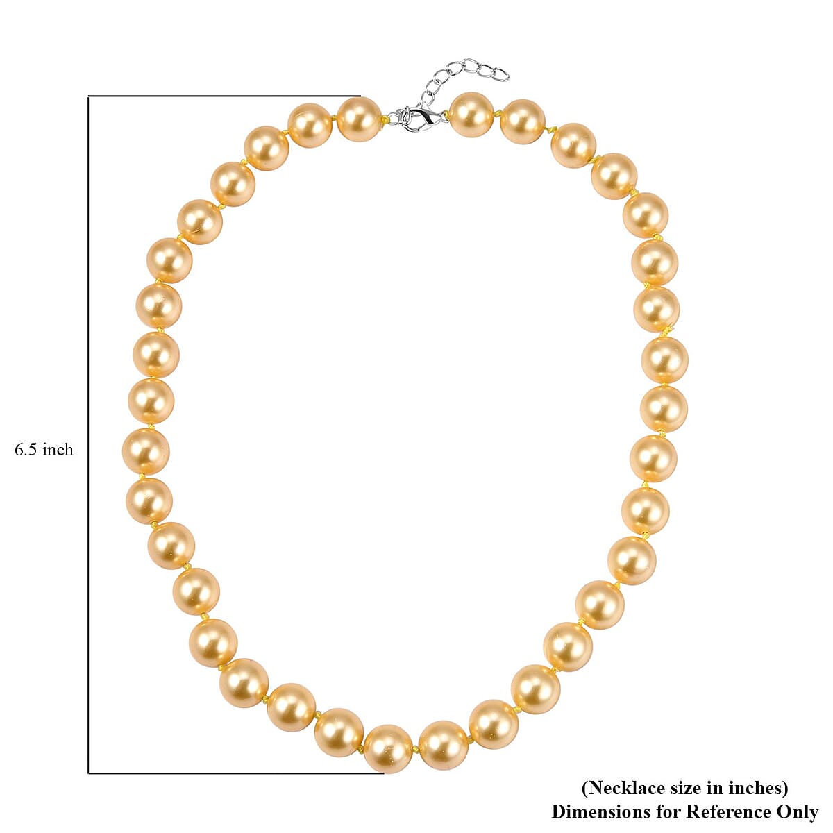 Golden Shell Pearl Necklace 18-20 Inches in Silvertone image number 2