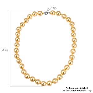 Golden Shell Pearl Necklace 18-20 Inches in Silvertone