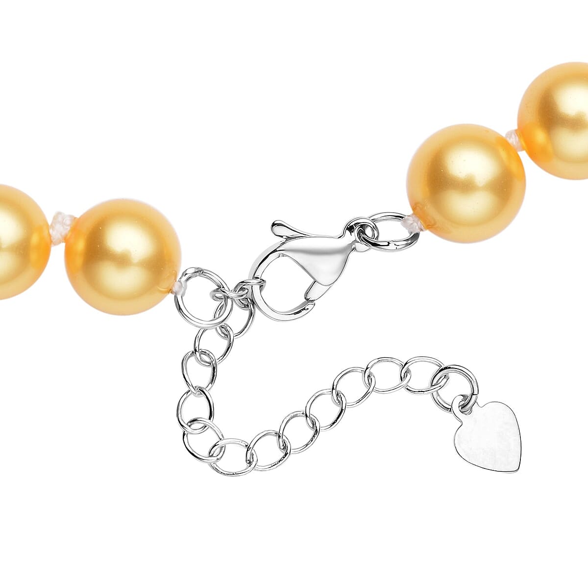 Golden Shell Pearl Necklace 18-20 Inches in Silvertone image number 3